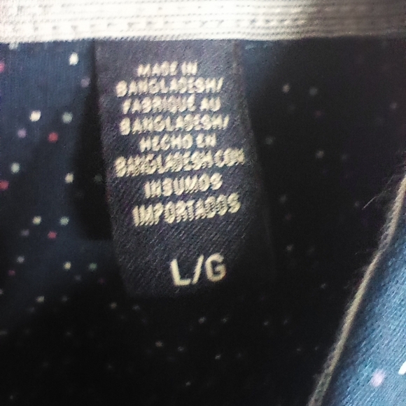 Izod Premium Essentials Classics Mens Large Blue Dot Printed Long Sleeve - Picture 6 of 8